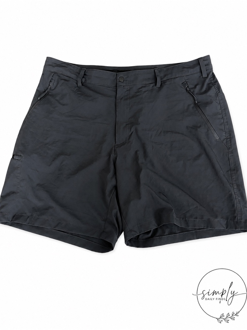 Columbia Fir Ridge Shorts Mens 42 Black Stretch Hiking Zip Pocket Outdoor